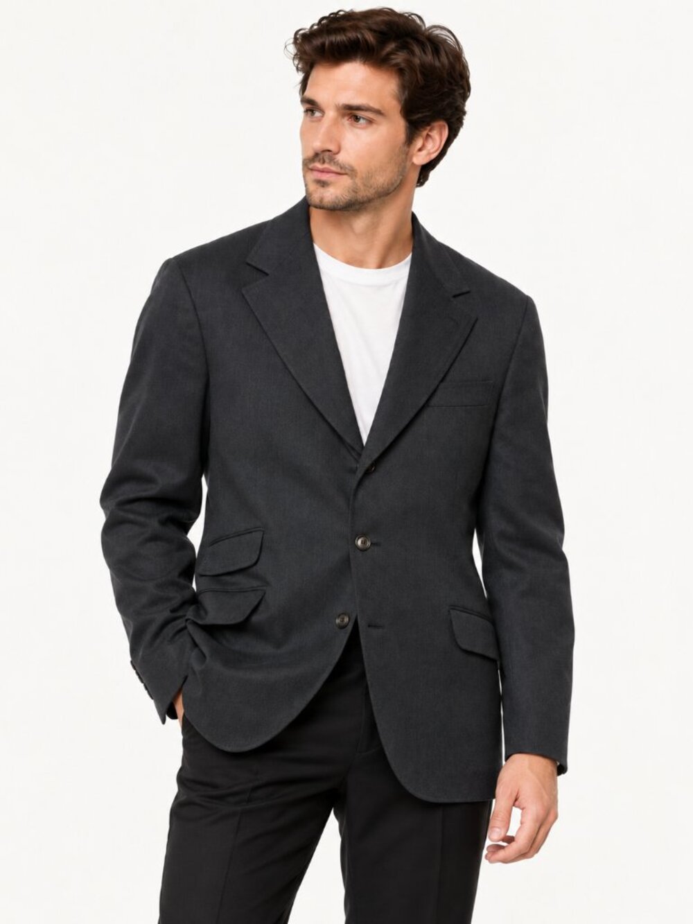 $5400 NWOT Brunello Cucinelli Men's Blue Grey Three Button Blazer Size 40 IT50